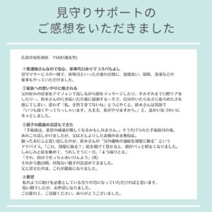 保険外自費サービス　広島　看護師　医療行為　痰吸引　胃ろう　経管栄養　導尿　　見守りサポート　家族外出時の見守り