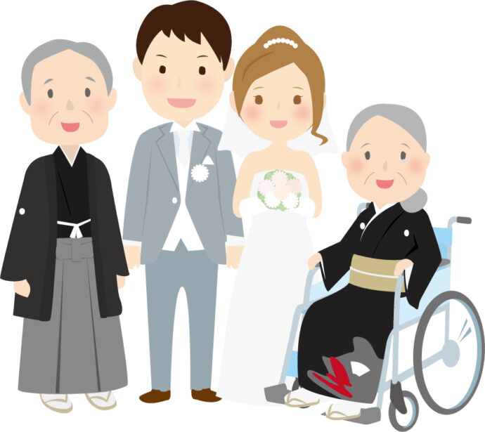 結婚式同席　結婚式付き添い　介護　介護福祉士　看護師　広島市　結婚式場　ホテル　車椅子　障害者　自費サービス　